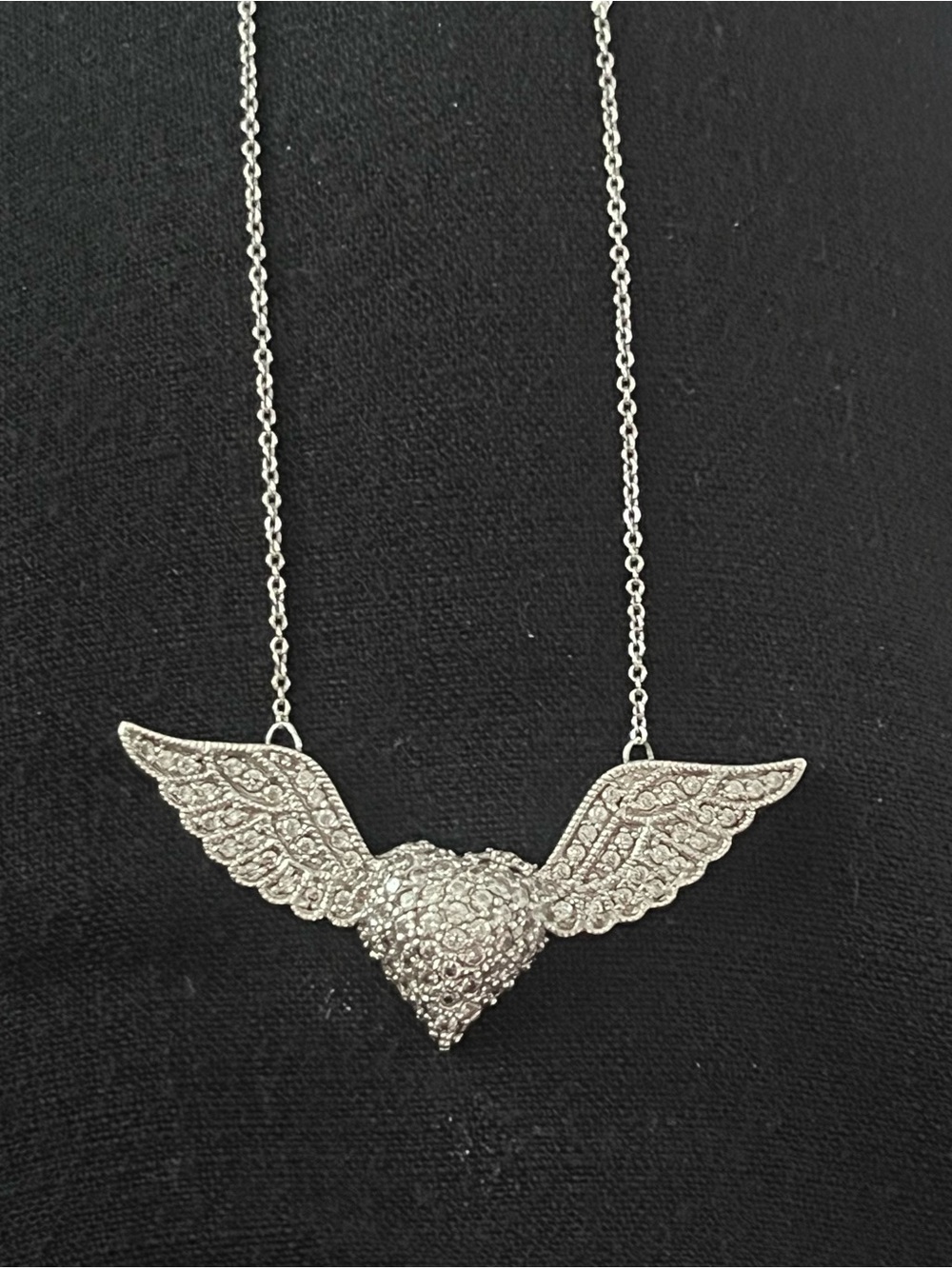 Sterling Silver Winged Heart Pendant Necklace - Women Jewelry